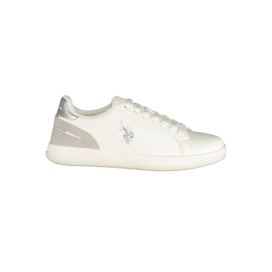 "White Polyurethane Women's Sneaker"
