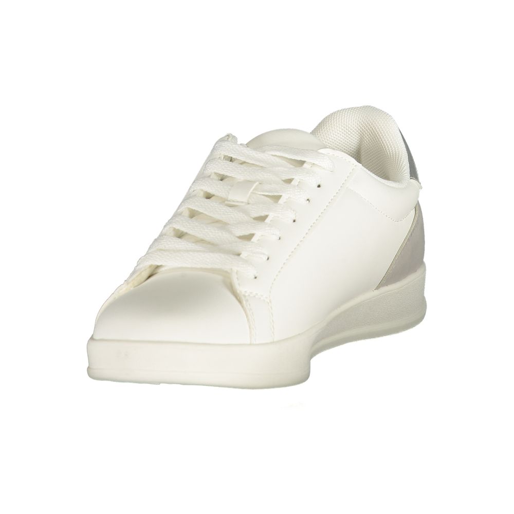"White Polyurethane Women's Sneaker"