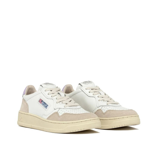 White Leather Low Top Sneakers
