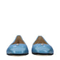 Light Blue Leather Ballet Flats