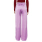 Purple Polyester Casual Pants