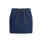 Blue Cotton Mini Skirt