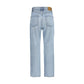 Blue Cotton Cropped Jeans
