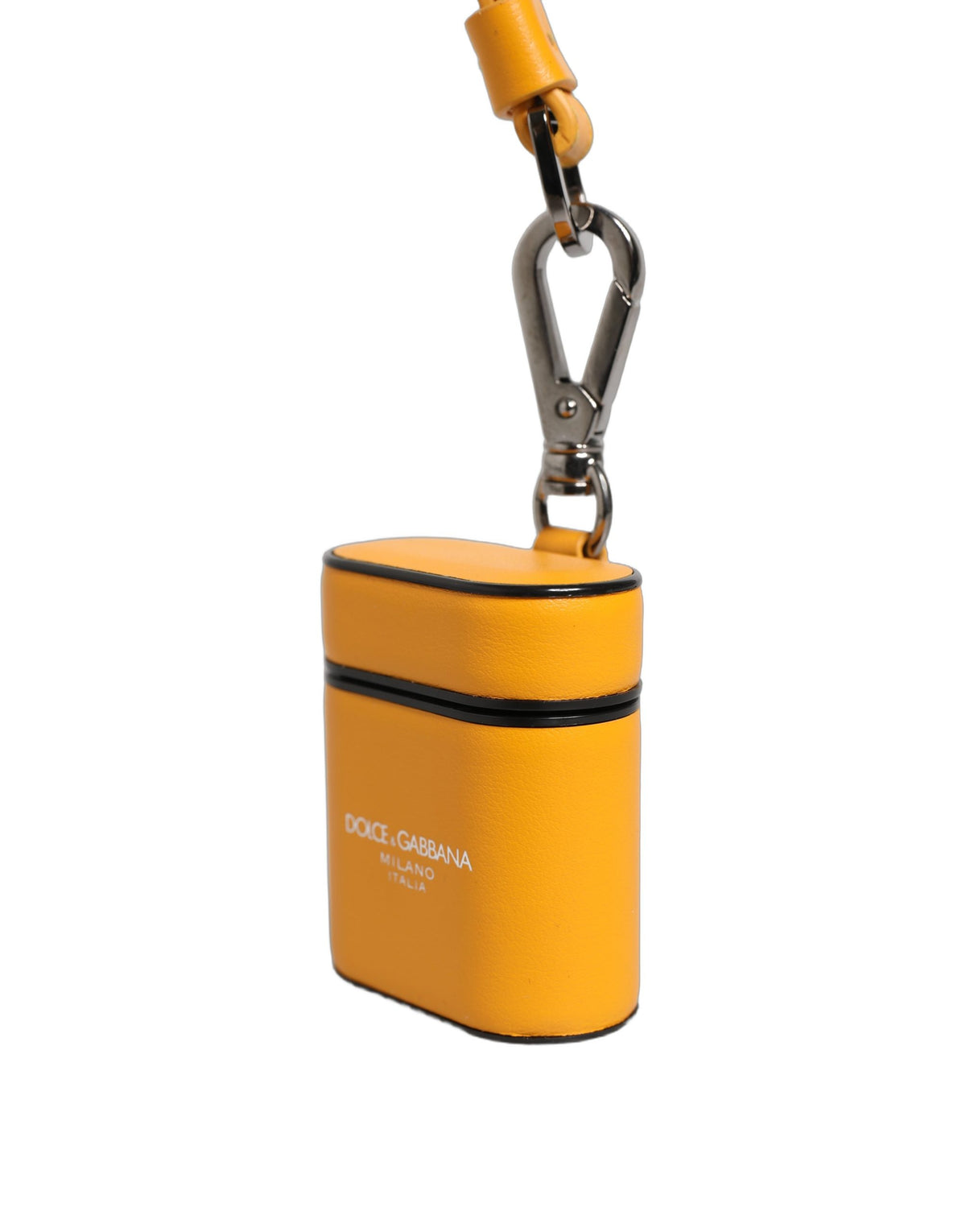 Case Yellow Calf Leather Logo Flip Holder Strap Airpods