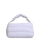 White Logo Plaque Polyester Quilted Shoulder Borse Bag
