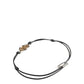 Black Polyester Cord Gold Tone Roman Coin Charm Bracelet