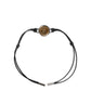 Black Polyester Cord Gold Tone Roman Coin Charm Bracelet
