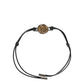 Black Polyester Cord Gold Tone Roman Coin Charm Bracelet