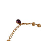 Gold Brass Mix Fiori Flowers Crystal Chain Necklace