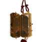 Pink Exotic Leather Mini Mirror Tassel Makeup Bag