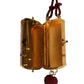 Pink Exotic Leather Mini Mirror Tassel Makeup Bag