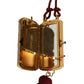 Pink Exotic Leather Mini Mirror Tassel Makeup Bag