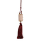 Pink Exotic Leather Mini Mirror Tassel Makeup Bag