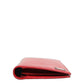 Red Dauphine Leather ID Men Card Holder Bifold Wallet