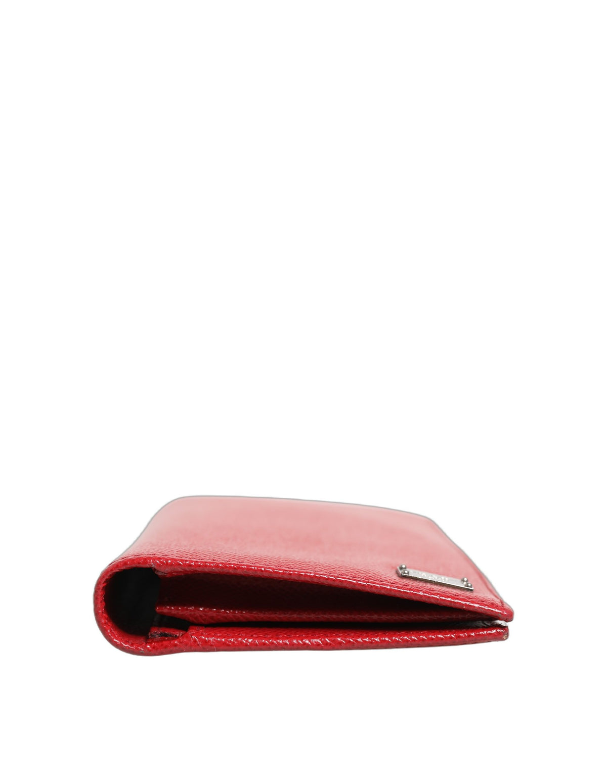 Red Dauphine Leather ID Men Card Holder Bifold Wallet