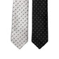 White Black Patterned Silk Adjustable Men Necktie Tie