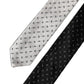 White Black Patterned Silk Adjustable Men Necktie Tie
