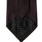 Black Red Patterned 100% Silk Adjustable Men Necktie Tie