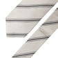 Beige Black Stripes 100% Silk Adjustable Men Necktie Tie