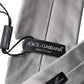 Gray Satin 100% Silk Adjustable Men Tied Necktie Tie