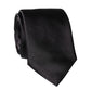 Black Solid 100% Silk Adjustable Men Tied Necktie Tie