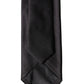 Black Solid 100% Silk Adjustable Men Tied Necktie Tie