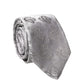 Silver Gray Paisley Silk Adjustable Men Tied Necktie Tie