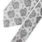 Silver Gray Paisley Silk Adjustable Men Tied Necktie Tie