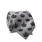 Gray Crown Fantasy Silk Adjustable Men Tied Necktie Tie