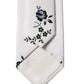 White Floral Fantasy Cotton Adjustable Men Necktie Tie