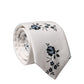White Floral Fantasy Cotton Adjustable Men Necktie Tie