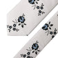 White Floral Fantasy Cotton Adjustable Men Necktie Tie