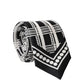 Black White Abstract Silk Adjustable Men Tied Necktie Tie