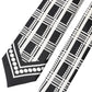 Black White Abstract Silk Adjustable Men Tied Necktie Tie