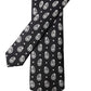 Black Paisley 100% Silk Adjustable Men Tied Necktie Tie