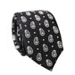 Black Paisley 100% Silk Adjustable Men Tied Necktie Tie