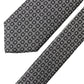 Black White Patterned Silk Adjustable Men Necktie Tie