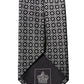 Black White Patterned Silk Adjustable Men Necktie Tie