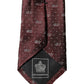 Burgundy Logo Monogram Silk Adjustable Men Necktie Tie