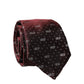 Burgundy Logo Monogram Silk Adjustable Men Necktie Tie