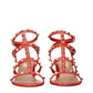 Orange Leather Platform Sandals