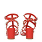 Orange Leather Platform Sandals