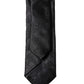Black Patterned 100% Silk Adjustable Men Necktie Tie
