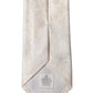 Off White Floral Silk Adjustable Men Tied Necktie Tie
