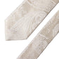 Off White Floral Silk Adjustable Men Tied Necktie Tie