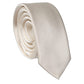 Off White Satin 100% Silk Adjustable Men Tied Necktie Tie