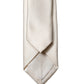 Off White Satin 100% Silk Adjustable Men Tied Necktie Tie