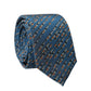 Blue Patterned 100% Silk Adjustable Men Tied Necktie Tie