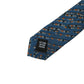 Blue Patterned 100% Silk Adjustable Men Tied Necktie Tie