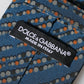 Blue Patterned 100% Silk Adjustable Men Tied Necktie Tie